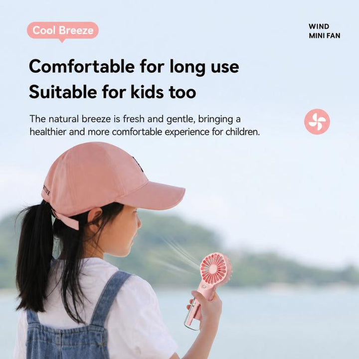 Handheld Misting Fan Portable Water Spray Fan Type-C Rechargeable Mini Personal Face Mister Fan(F3 Pink) | Stornfield