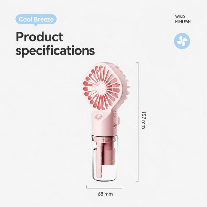 Handheld Misting Fan Portable Water Spray Fan Type-C Rechargeable Mini Personal Face Mister Fan(F3 White) | Stornfield