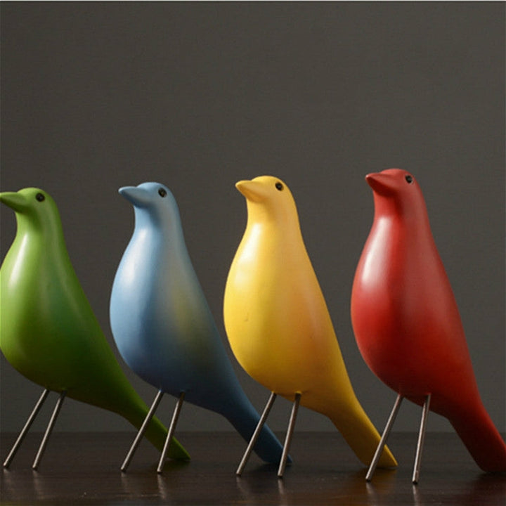 Stornfield | Resin Bird Figurine Home Decor Accessories Desktop Ornaments (Black)