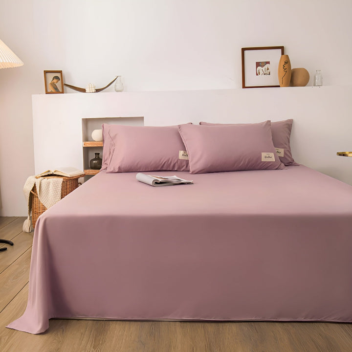 Soft Solid Color Flat Bed Sheet – Single, Queen & King Size | Stornfield