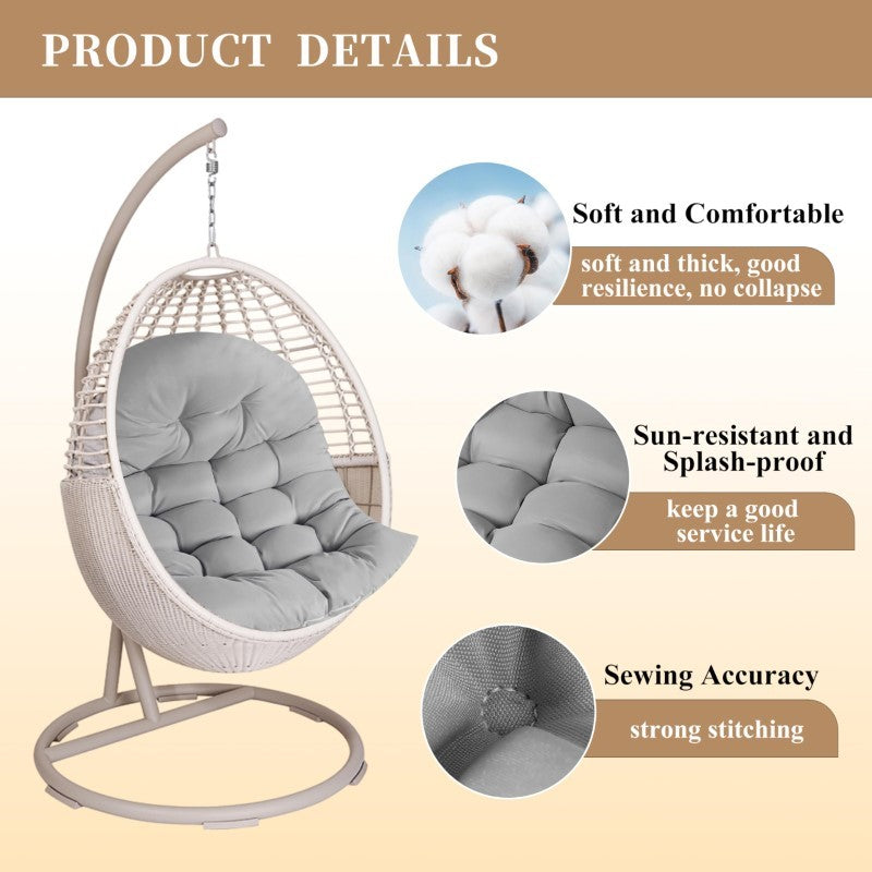 Comfort Cushion for Garden and Swing Chair – Dark Grey – 80x120 cm – For Indoor & Outdoor | Stornfield