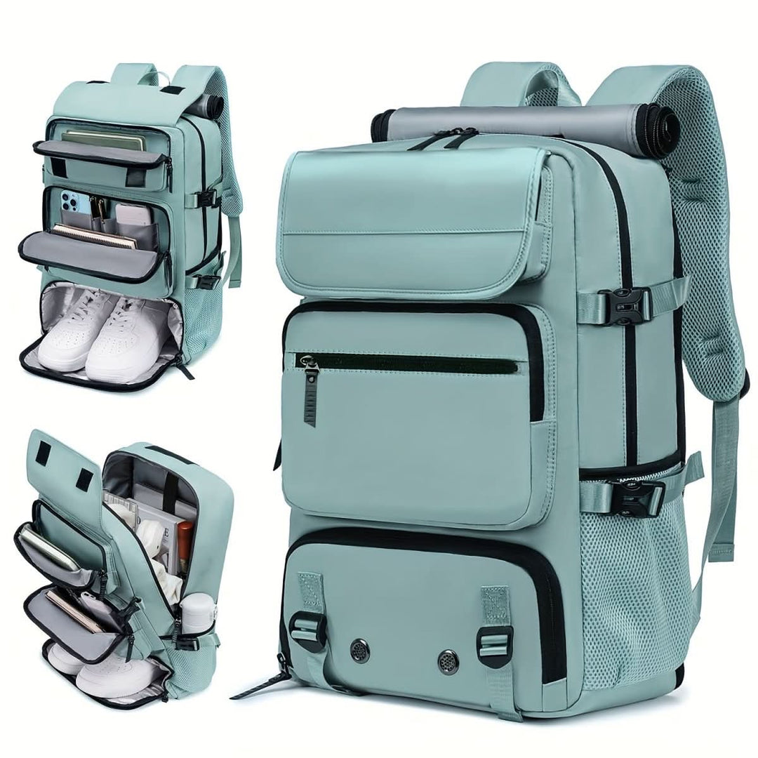 Stornfield | Travel backpack with USB connection, shoe compartment & anti-theft compartment