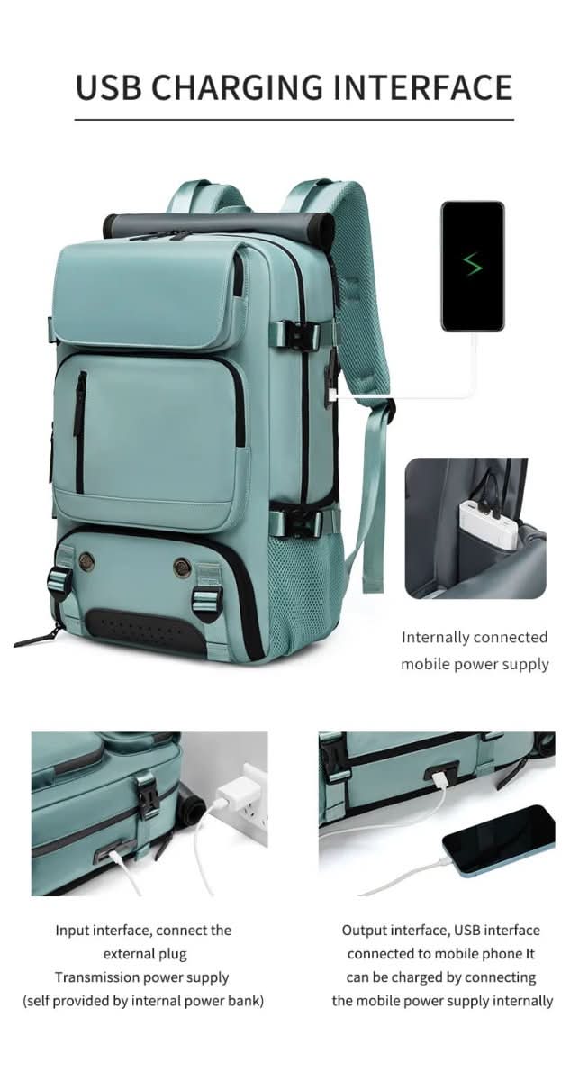Stornfield | Travel backpack with USB connection, shoe compartment & anti-theft compartment