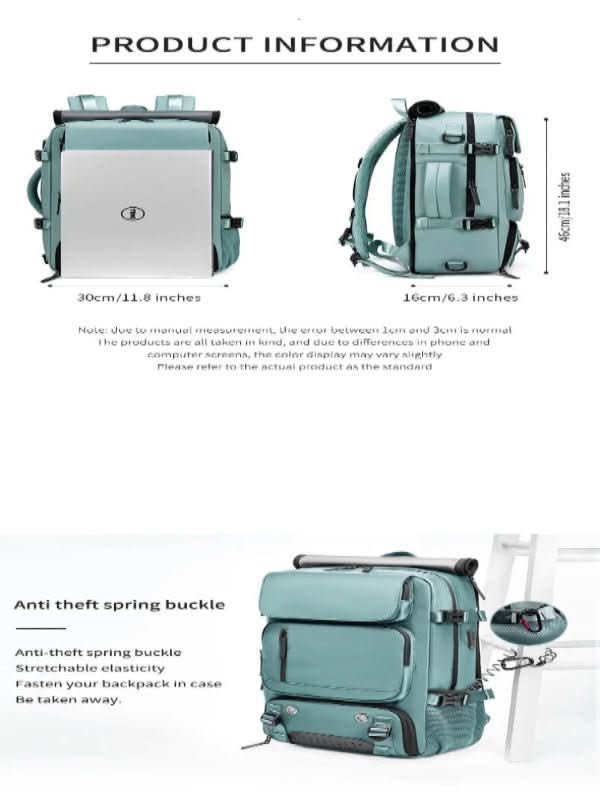 Stornfield | Travel backpack with USB connection, shoe compartment & anti-theft compartment
