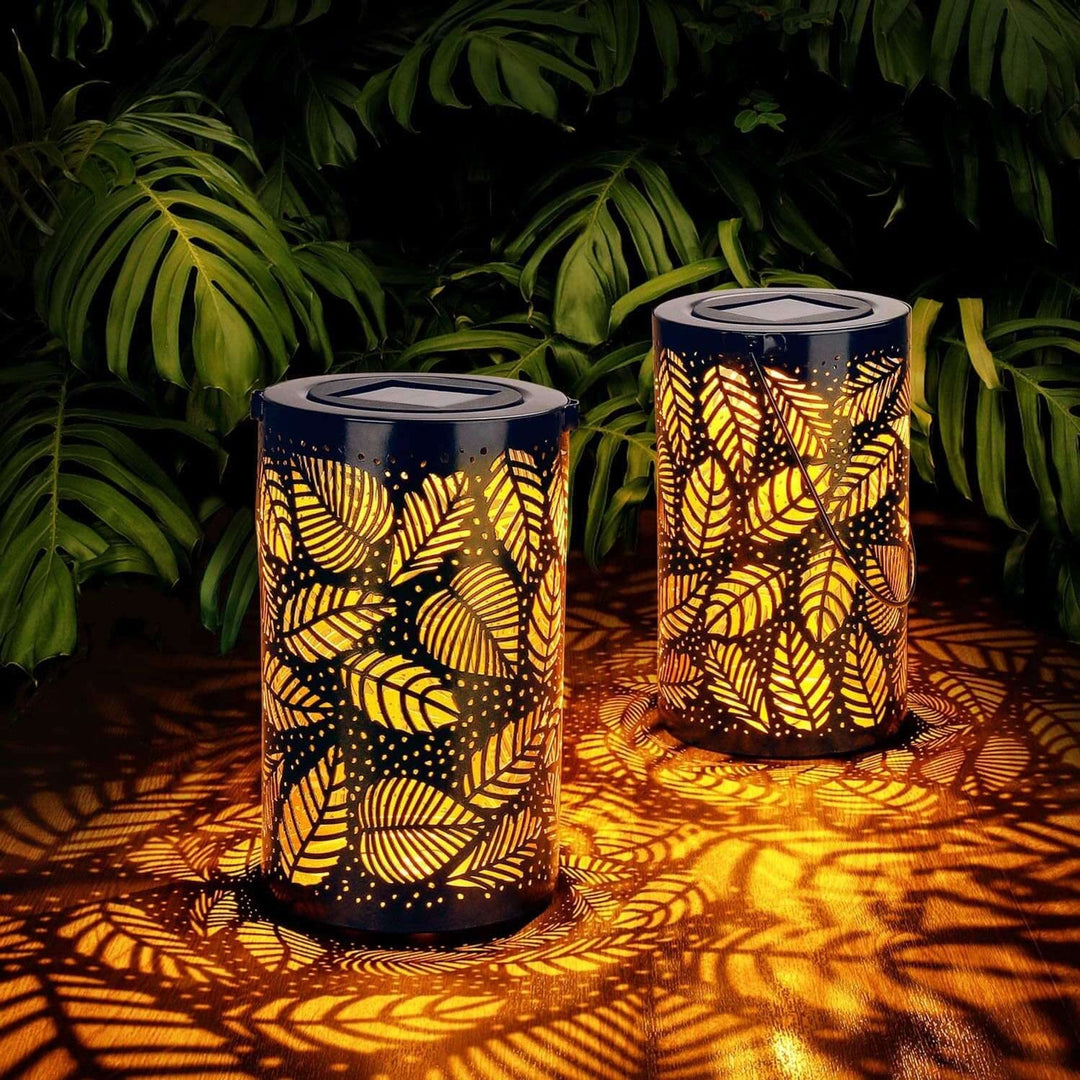 Radiant Leaf Lantern Set – Outdoor Elegance | Stornfield