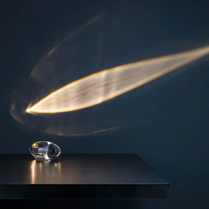 Stornfield | Crystal LED Table Lamp "Eye of the Sky" – Italian Design Bedside Projector Lamp for Living Room and Bedroom Decoration