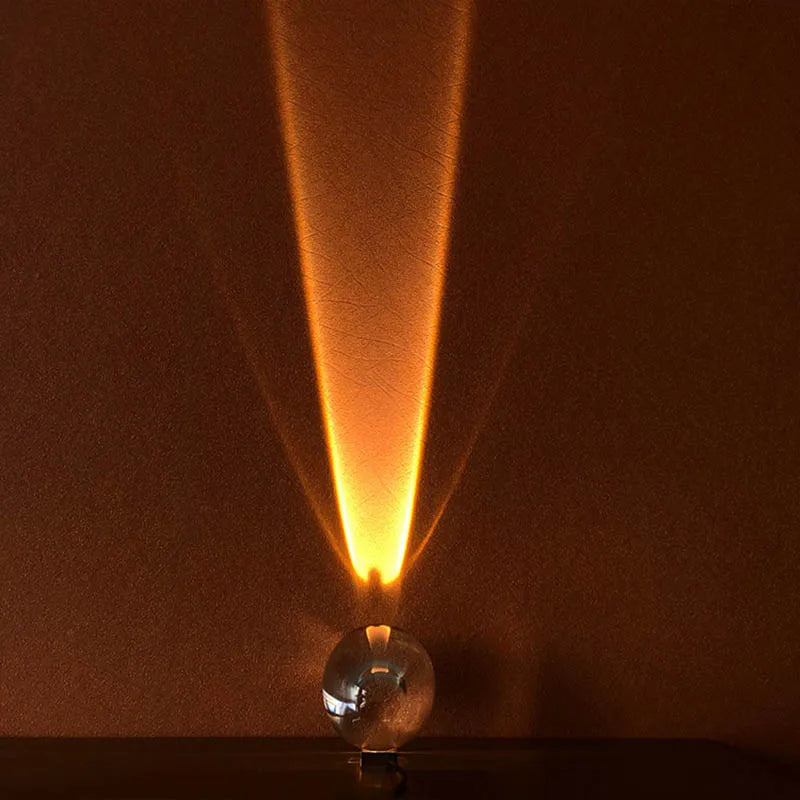 Stornfield | Crystal LED Table Lamp "Eye of the Sky" – Italian Design Bedside Projector Lamp for Living Room and Bedroom Decoration