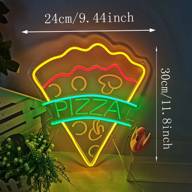 Neon Fast Food Sign – Bright Tacos Design, LED Night Light for Restaurants and Kitchens | Stornfield