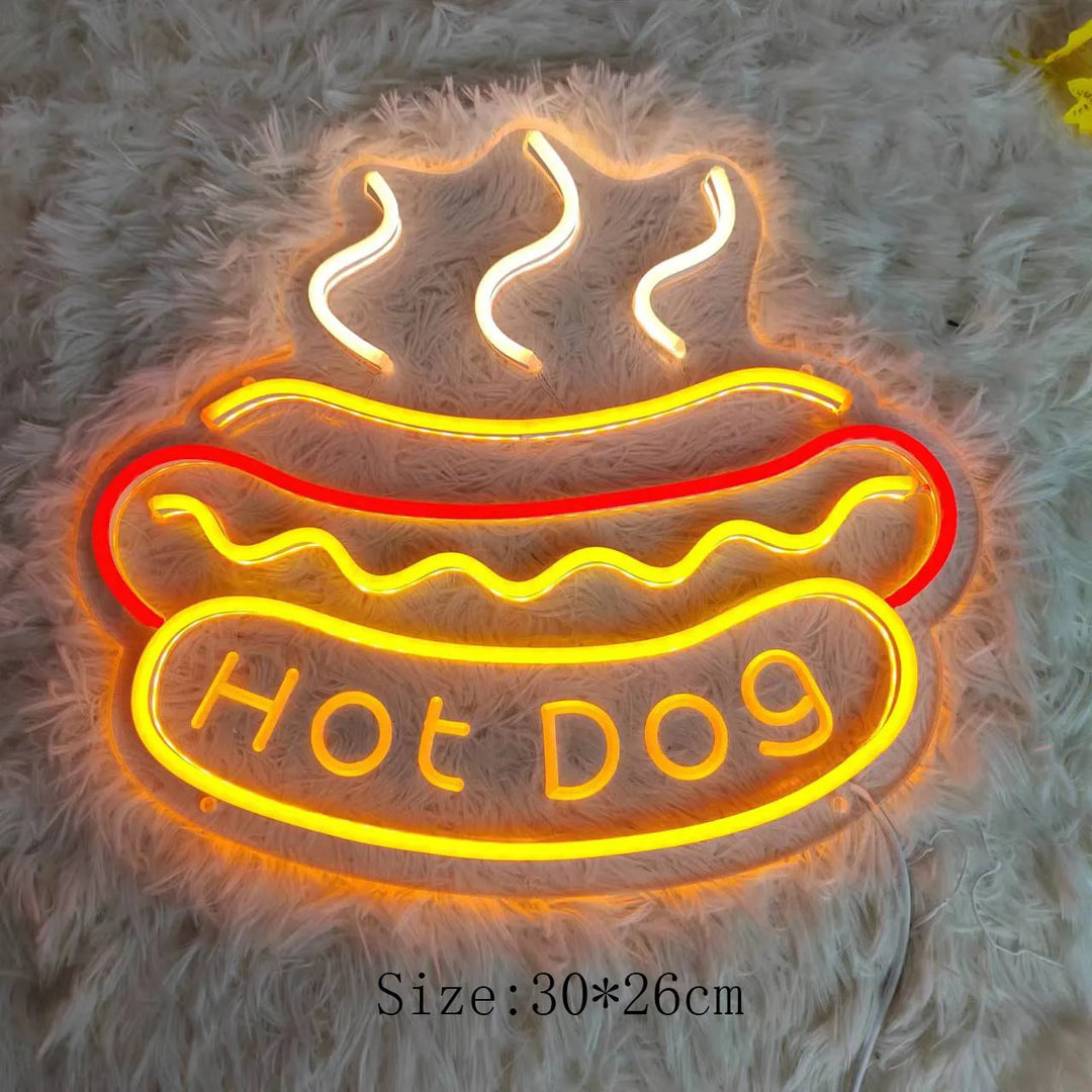 Neon Fast Food Sign – Bright Tacos Design, LED Night Light for Restaurants and Kitchens | Stornfield