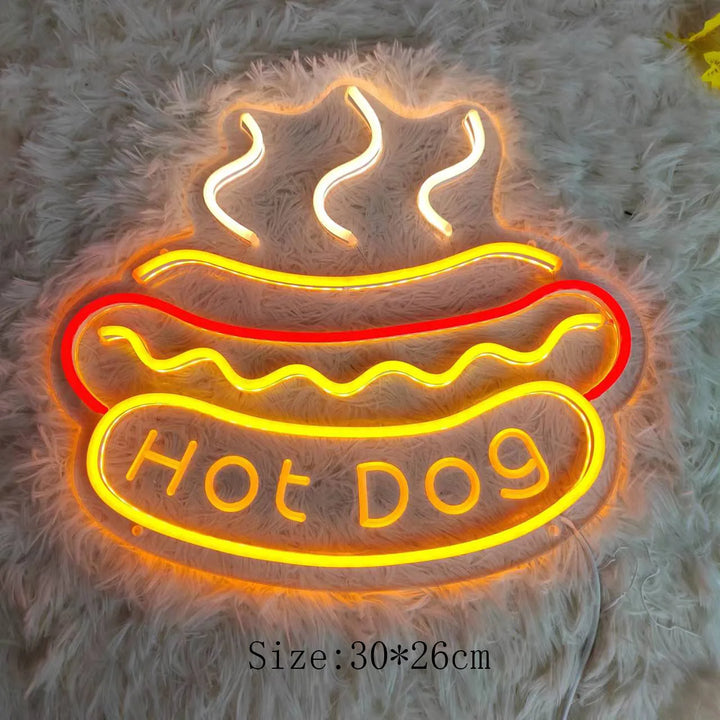 Neon Fast Food Sign – Bright Tacos Design, LED Night Light for Restaurants and Kitchens | Stornfield