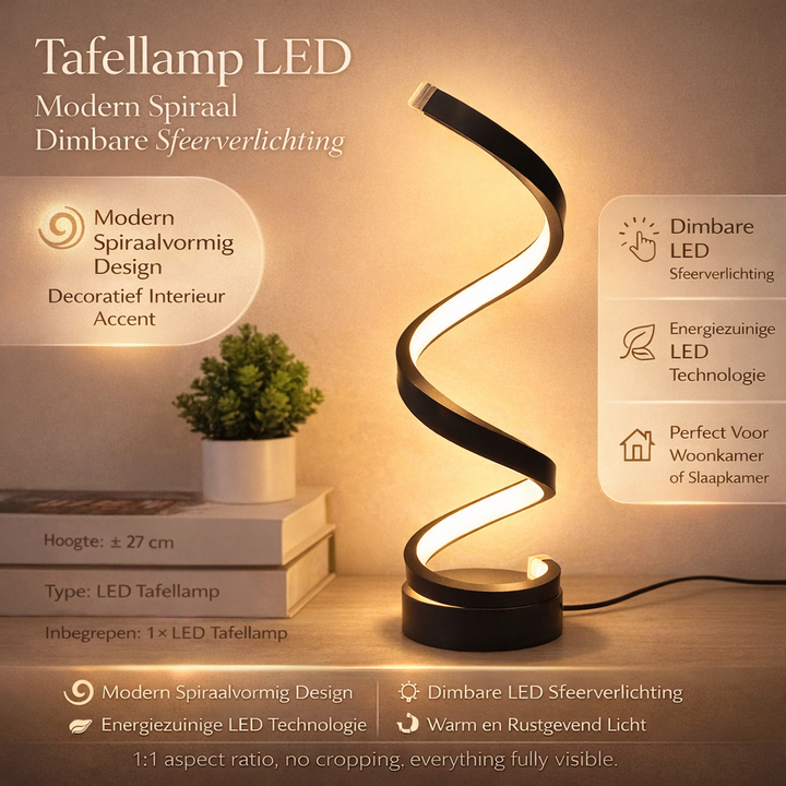 SpiralLight LED Table Lamp With Dimmable Lighting and Touch Control | Stornfield