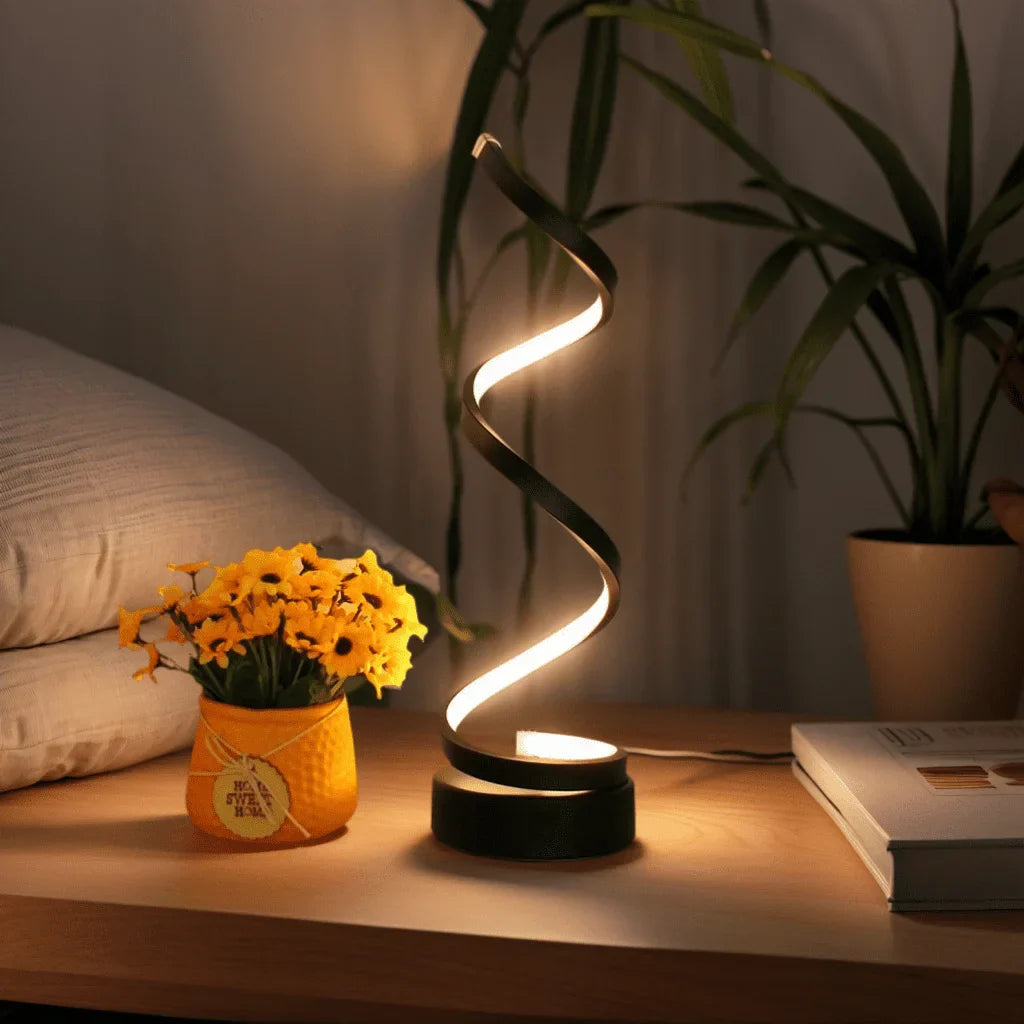 SpiralLight LED Table Lamp With Dimmable Lighting and Touch Control | Stornfield