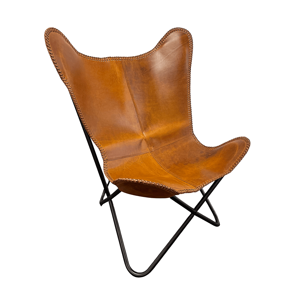 Bat chair made of real leather (available in different colors) | Stornfield