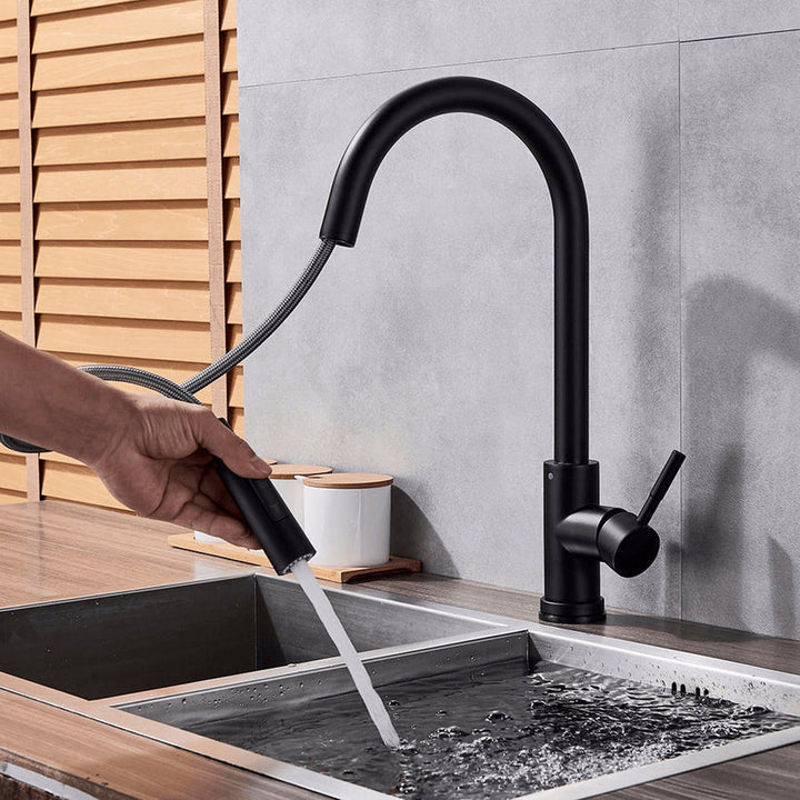 Stornfield | TouchTech Pull-Out Kitchen Tap – Sensor Touchless Mixer Tap with Flexible Spout | Modern Brass Faucet