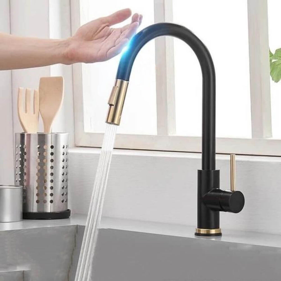 Stornfield | TouchTech Pull-Out Kitchen Tap – Sensor Touchless Mixer Tap with Flexible Spout | Modern Brass Faucet