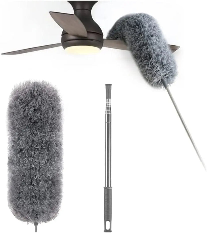 Stornfield | Telescopic dust duster with extra long microfiber head (Free 3 replacement cleaning heads)