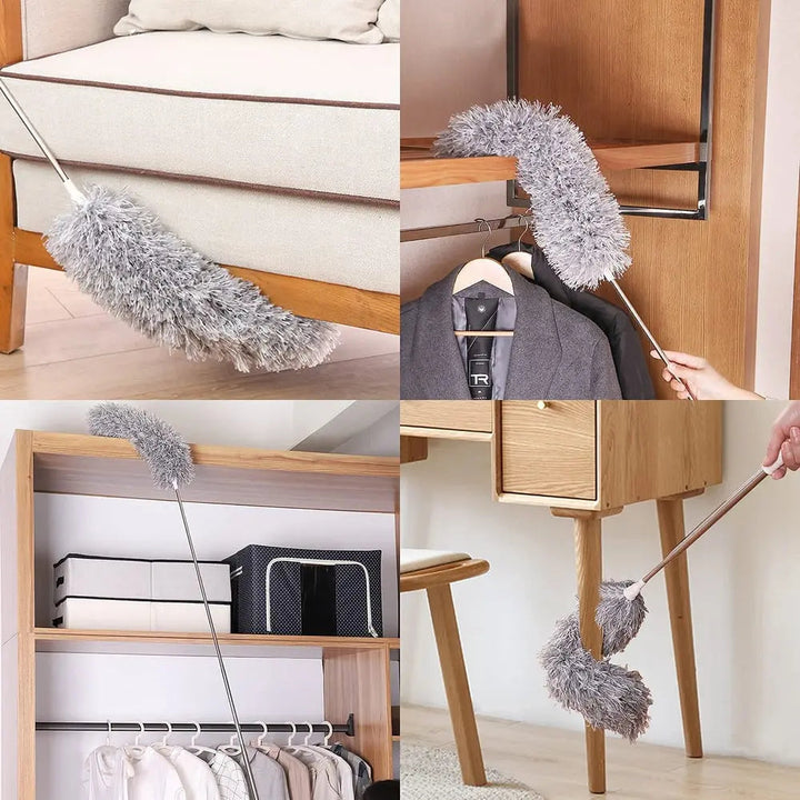 Stornfield | Telescopic dust duster with extra long microfiber head (Free 3 replacement cleaning heads)