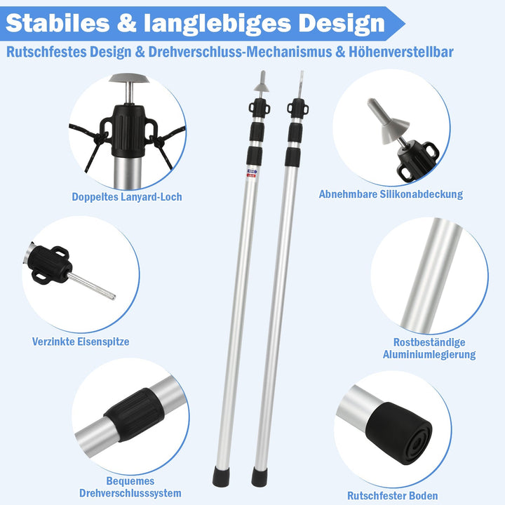 Telescopic pole for tents Adjustable Aluminum | Stornfield