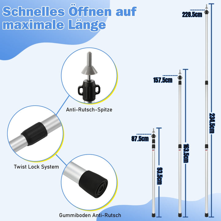 Telescopic pole for tents Adjustable Aluminum | Stornfield