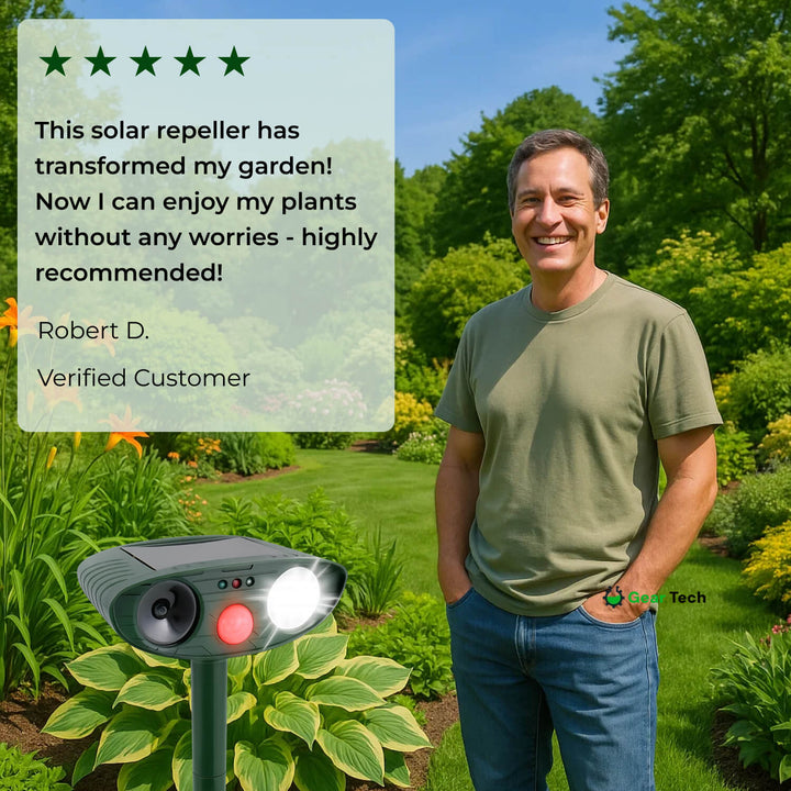 Stornfield | Solar-Powered Ultrasonic Deer Repeller - Effective Deer Deterrent for Gardens & Yards in 48 Hours