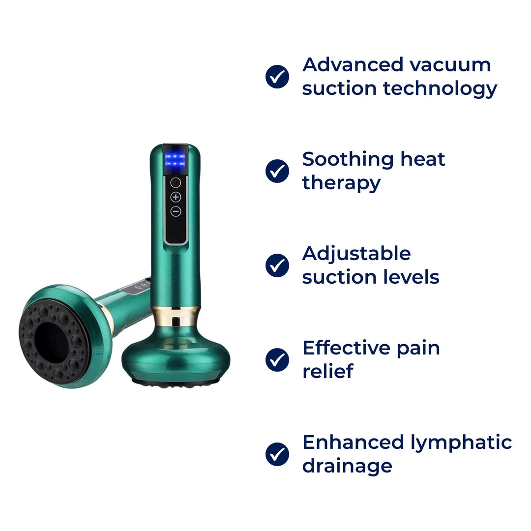 TheraPulse | Electric Cupping Massager – Vacuum Gua Sha, Heat Therapy and Adjustable Suction for Pain Relief and Lymphatic Drainage Stornfield