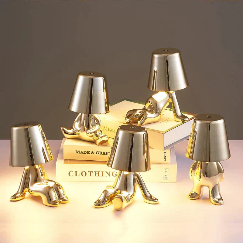 Stornfield | LED Golden Man Table Lamp – Playful Bedside Lamp for Bedroom and Decor