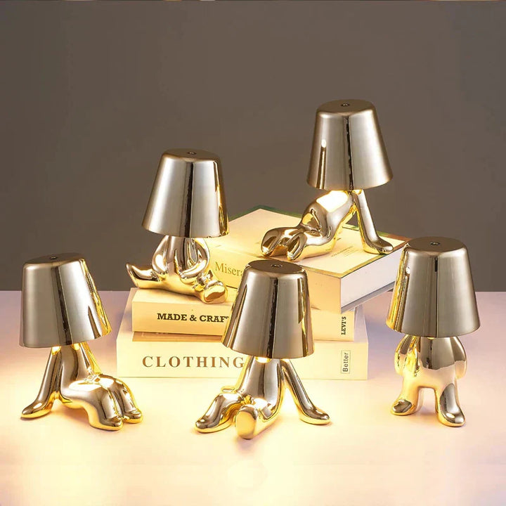 Stornfield | LED Golden Man Table Lamp – Playful Bedside Lamp for Bedroom and Decor