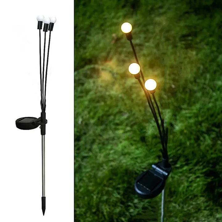 Solar-powered Firefly Garden Light - Three-headed LED Lamp for Outdoors | Stornfield