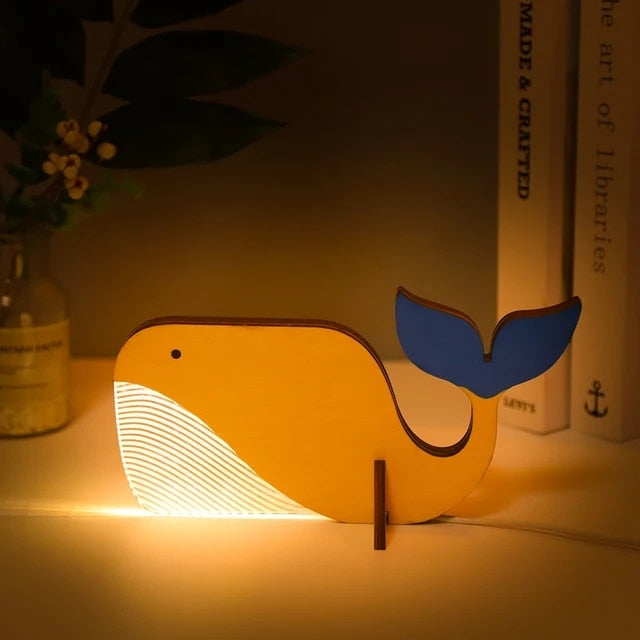 Stornfield | USB Wooden Acrylic Animal LED Night Light for Table