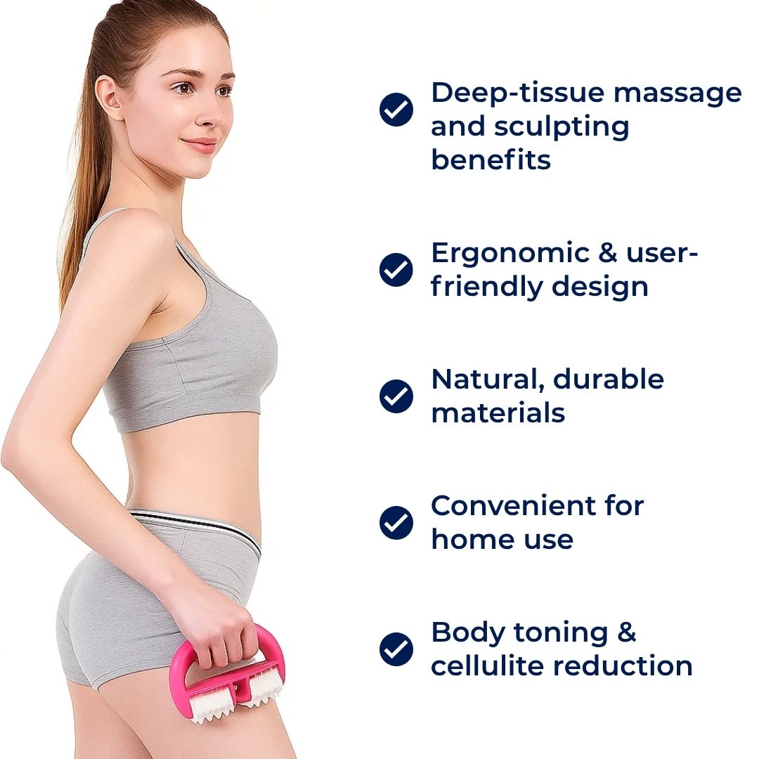 ToneWood | Cellulite Massager Roller – Deep Tissue Sculpting – Natural Wood – At Home Body Toning Stornfield