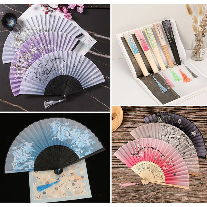 Traditional Japanese Style Floral Hand Fan | Stornfield