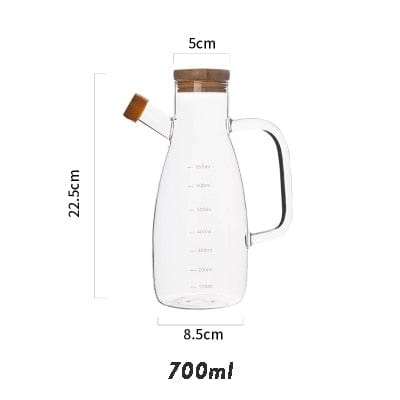 Stornfield transparent glass oil bottle with handle