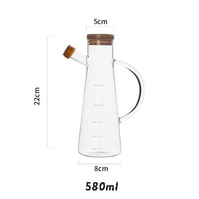 Transparent glass oil bottle with handle | Stornfield