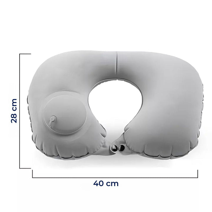 TravelThrive | Inflatable Travel Neck Pillow – Adjustable Firmness – Soft Velvet Cover – Neck Pain Relief – Compact for All Journeys Stornfield