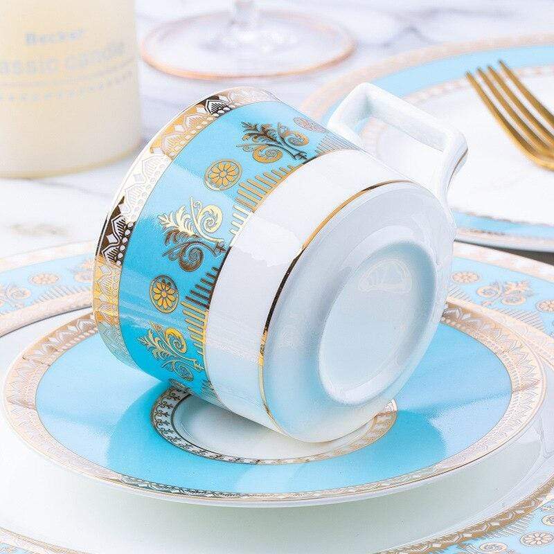 Turquoise 4-piece dinner set Stornfield