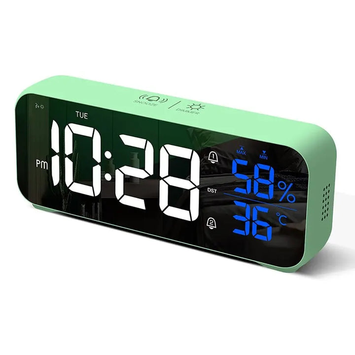Multipurpose Musical LED Desk Clock with Alarm Function, Temperature and Humidity Display – Digital Clock for Desk and Bedroom | Stornfield