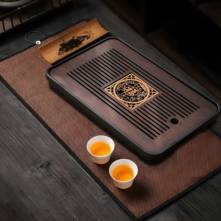 Simple Kungfu Bamboo Tea Tray with Water Drainage Design | Stornfield