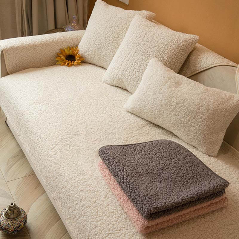Ultrasoft Teddy Fleece Warm Non-Slip Couch Cover 90x160 cm | Stornfield