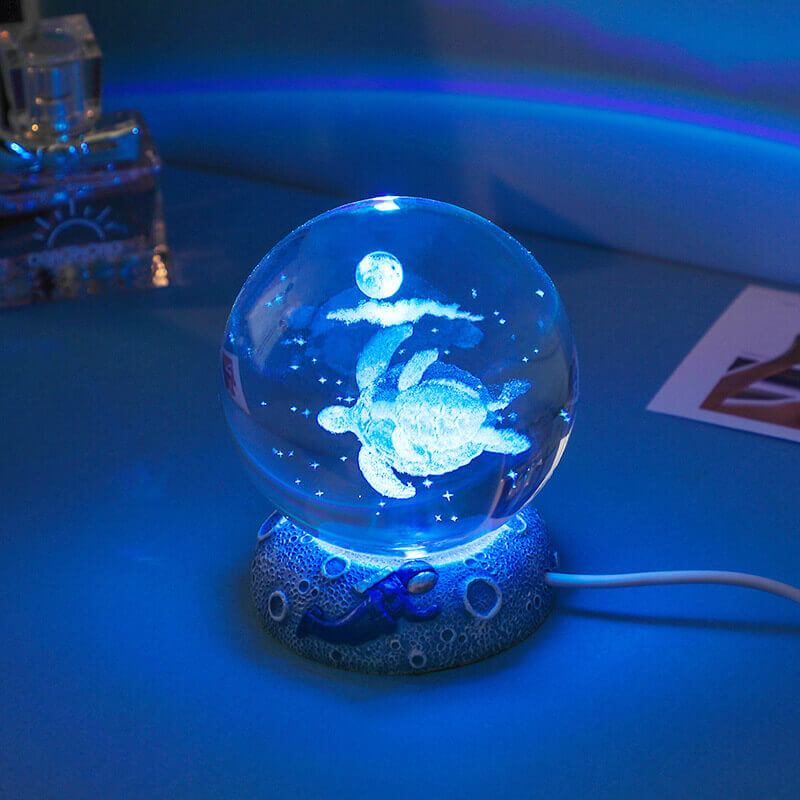 Stornfield | AquaGlobe Crystal Ball Night Light | Underwater World LED Lamp | Mood Light & Home Decor