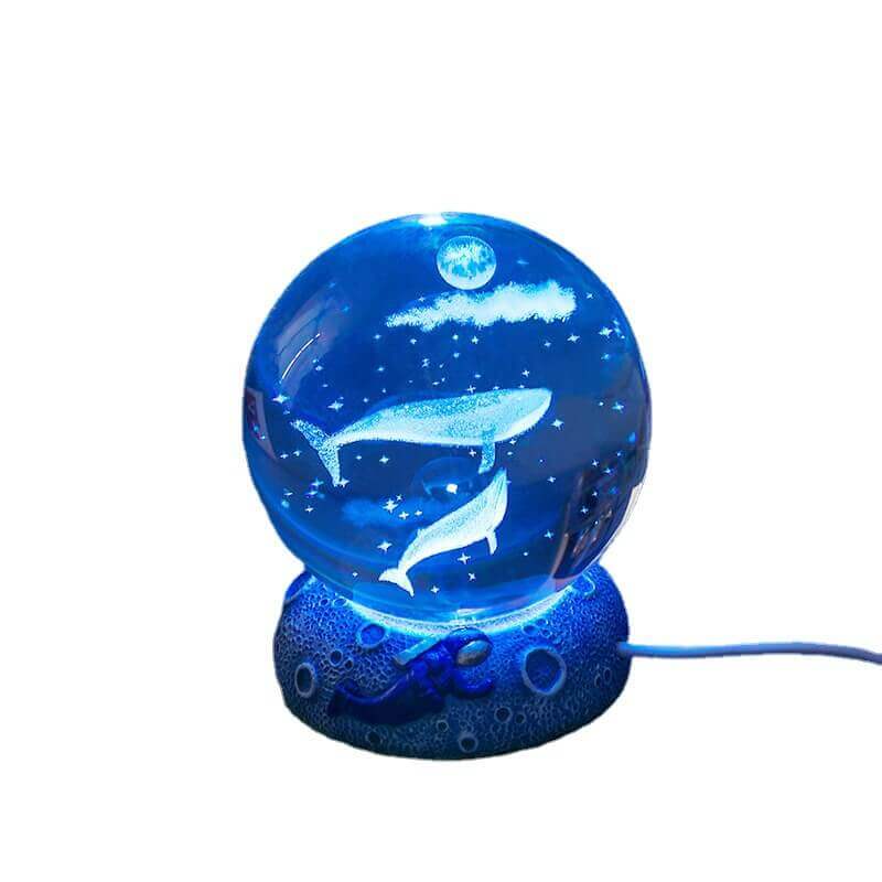 Stornfield | AquaGlobe Crystal Ball Night Light | Underwater World LED Lamp | Mood Light & Home Decor