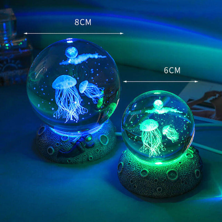 Stornfield | AquaGlobe Crystal Ball Night Light | Underwater World LED Lamp | Mood Light & Home Decor