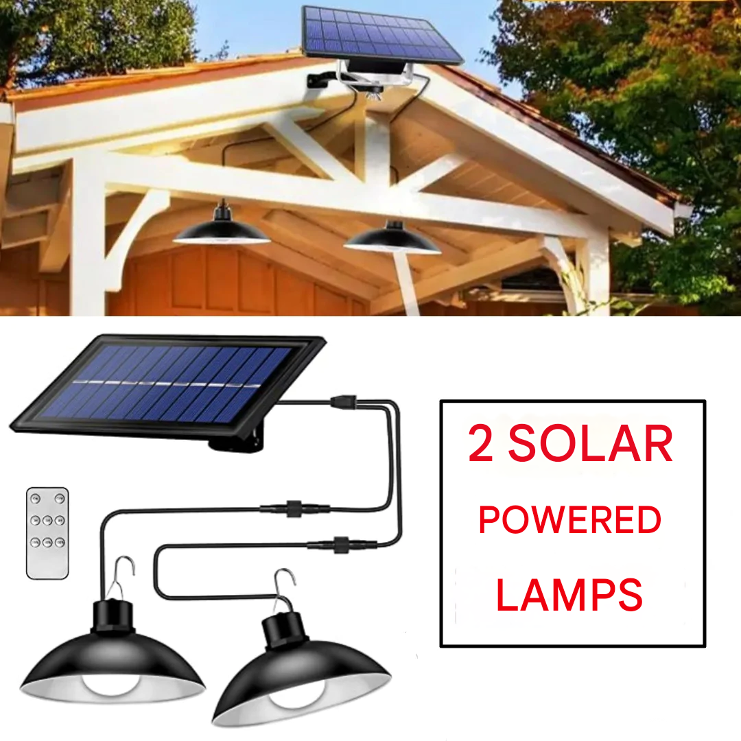 SolarDuo LED Lamp Set on Solar Energy with Remote Control | Stornfield