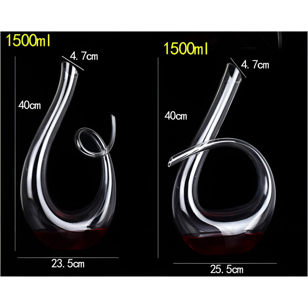 Crystal wine decanter in snail shape – Lead-free for wine or cognac | Decorative for home & bar | Stornfield