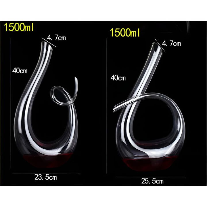 Crystal wine decanter in snail shape – Lead-free for wine or cognac | Decorative for home & bar | Stornfield