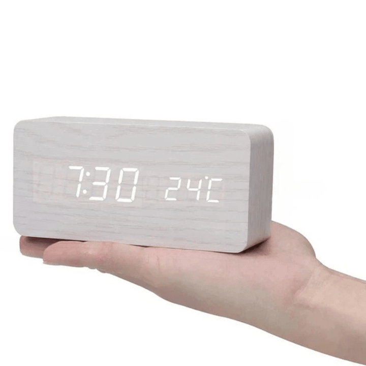 Voice-Activated LED Wood Clock | Stornfield