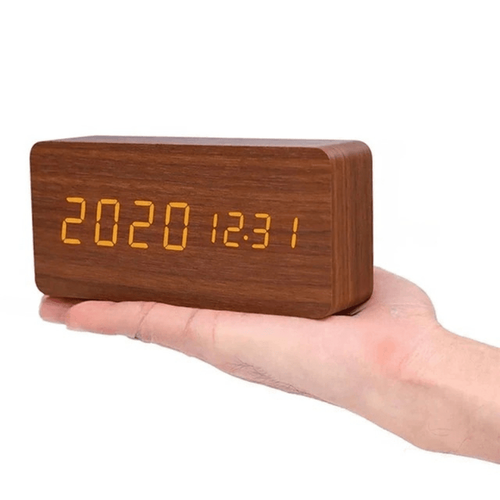Voice-Activated LED Wood Clock | Stornfield
