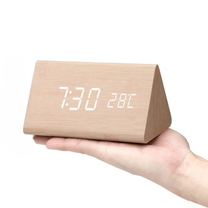 Voice-Activated LED Wood Clock | Stornfield
