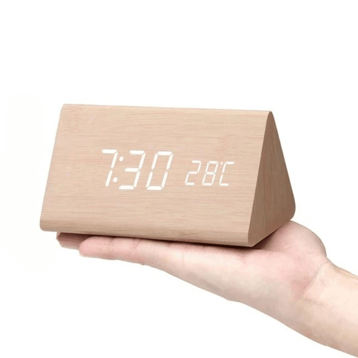 Voice-Activated LED Wood Clock | Stornfield