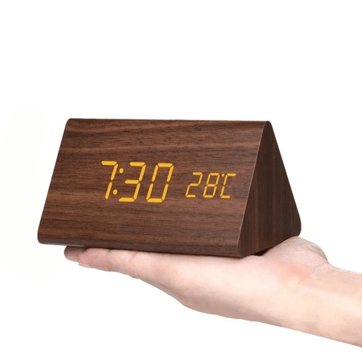 Voice-Activated LED Wood Clock | Stornfield