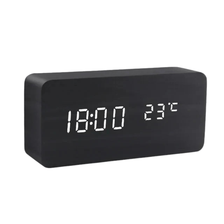 Voice-Activated LED Wood Clock | Stornfield